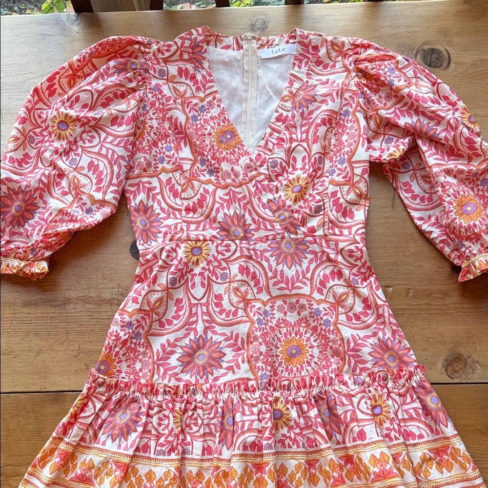 LeLe Floral Puff Sleeve Dress medium